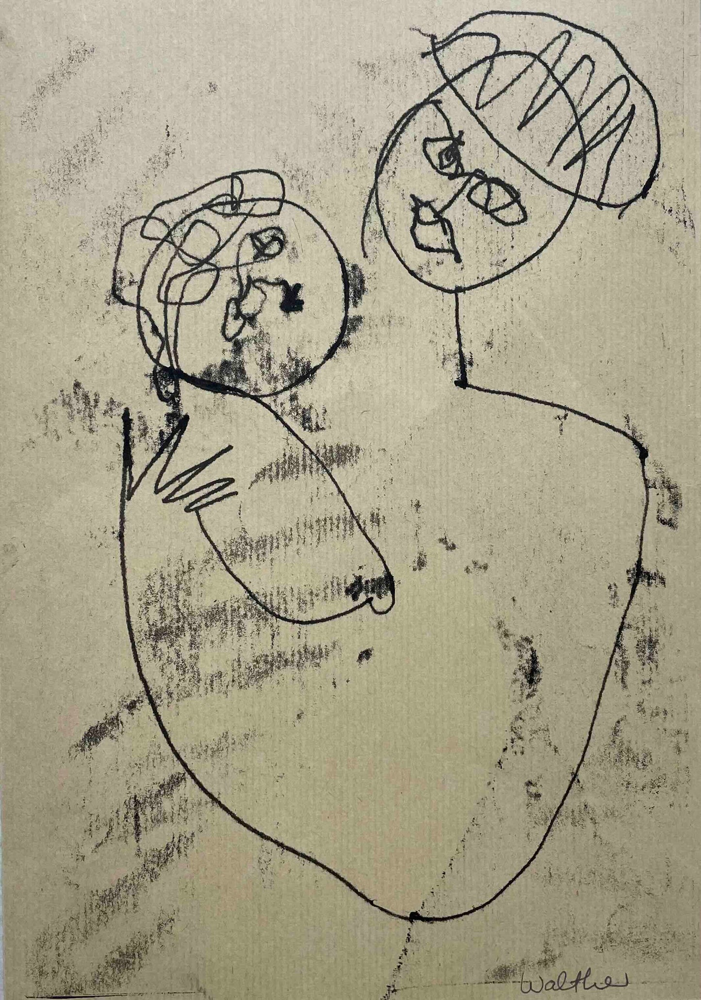 Family: Young Man Holding His Child (III) - WALTHER FINEART GERMANY