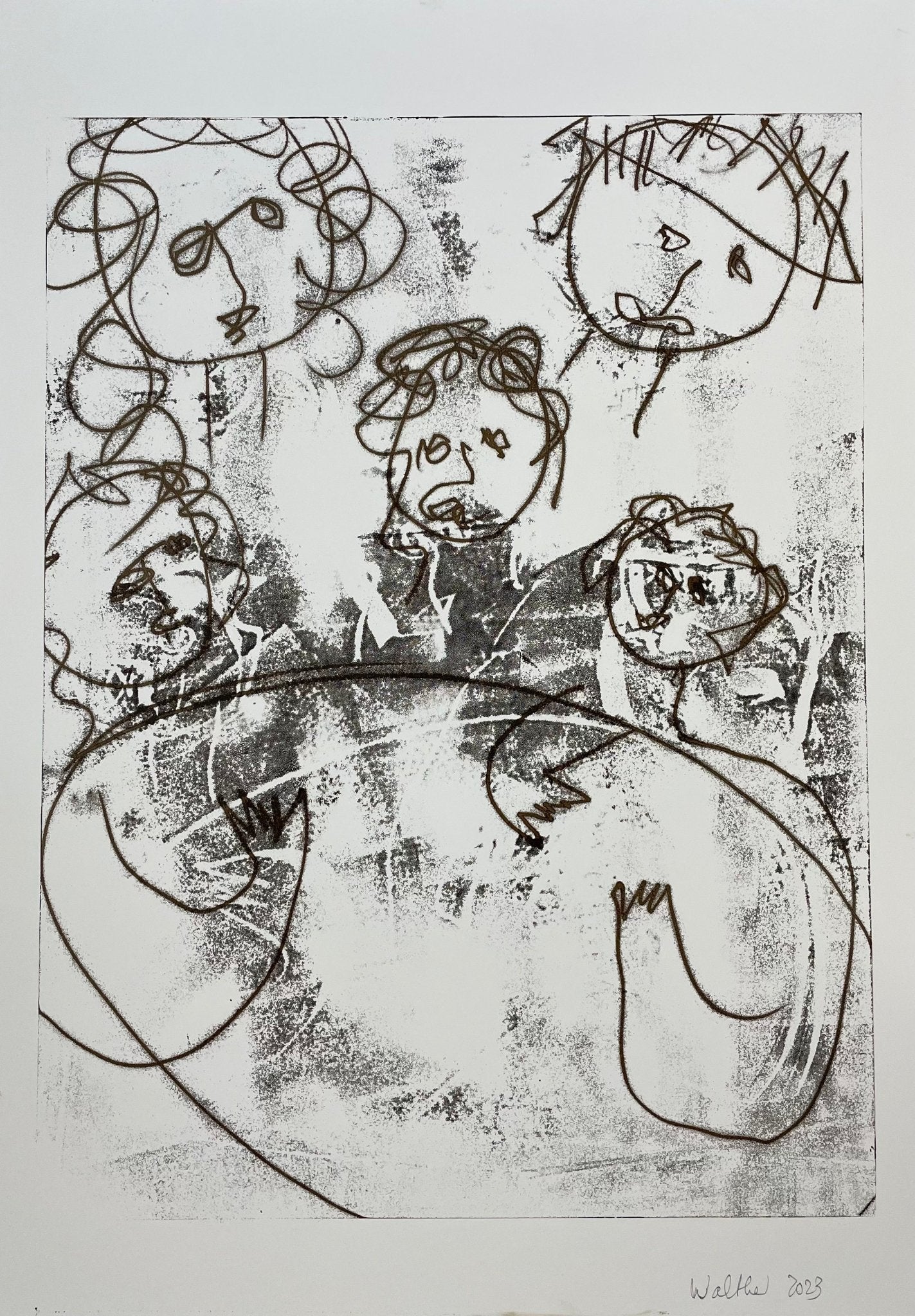 Fünfköpfige Familie / Family of Five (II) - At Dinner Table - WALTHER FINEART GERMANY