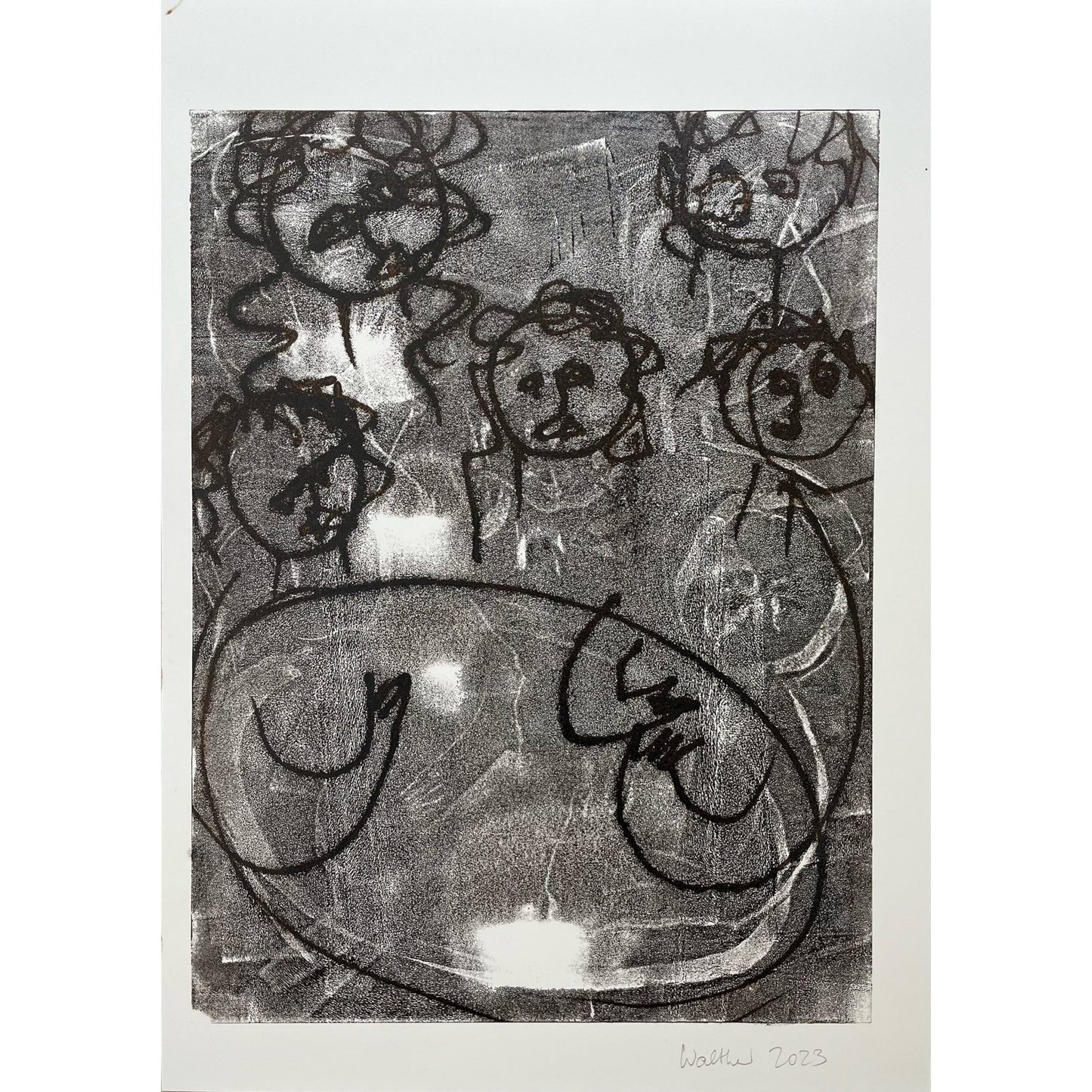 Fünfköpfige Familie / Family of Five (III) - At Dinner Table - WALTHER FINEART GERMANY